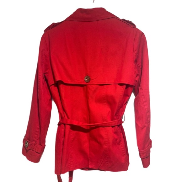 Life Style Vibrant Red Trench Coat - Picture 2 of 7